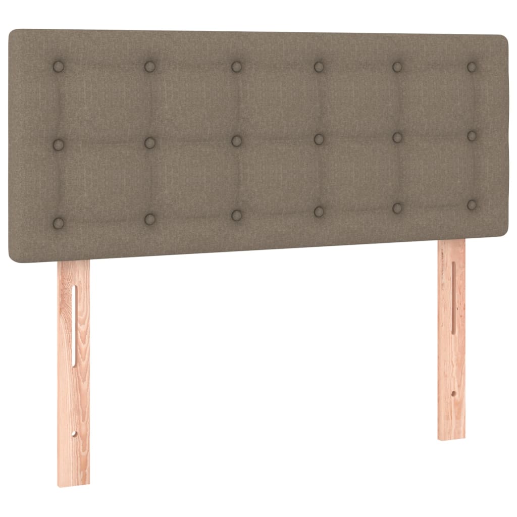 Κρεβάτι Boxspring με Στρώμα & LED Taupe 120x190 εκ. Υφασμάτινο