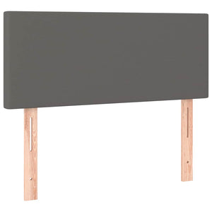 Κρεβάτι Boxspring με Στρώμα & LED Γκρι 120x190 εκ. Συνθ. Δέρμα