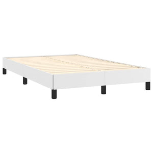 Κρεβάτι Boxspring με Στρώμα & LED Λευκό 120x190 εκ. Συνθ. Δέρμα