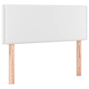 Κρεβάτι Boxspring με Στρώμα & LED Λευκό 120x190 εκ. Συνθ. Δέρμα