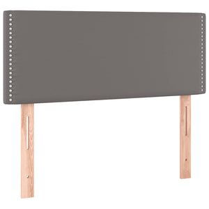 Κρεβάτι Boxspring με Στρώμα & LED Γκρι 120x190 εκ. Συνθ. Δέρμα