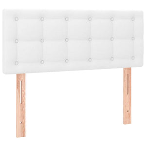 Κρεβάτι Boxspring με Στρώμα & LED Λευκό 120x190 εκ. Συνθ. Δέρμα