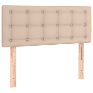 Κρεβάτι Boxspring Στρώμα&LED Καπουτσίνο 120x190 εκ. Συνθ. Δέρμα