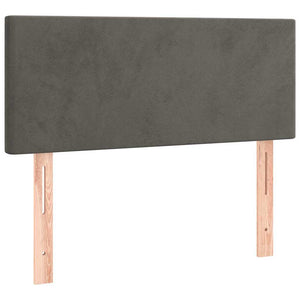 Κρεβάτι Boxspring με Στρώμα & LED Σκ.Γκρι 120x190εκ. Βελούδινο