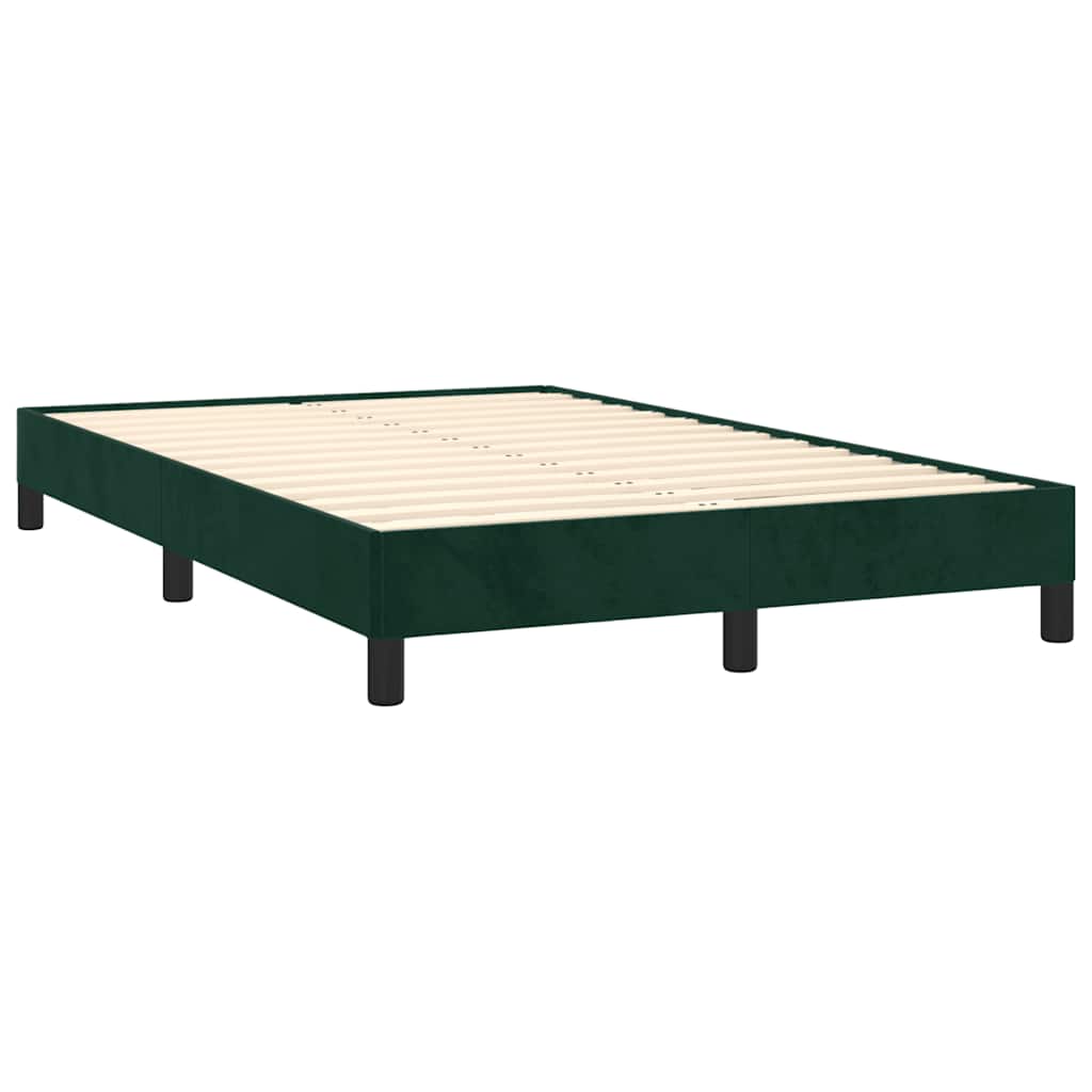 Κρεβάτι Boxspring με Στρώμα & LED Σκ. Πράσινο 120x190εκ Βελούδο