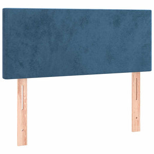 Κρεβάτι Boxspring με Στρώμα & LED Σκ. Μπλε 120x190εκ. Βελούδινο