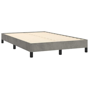Κρεβάτι Boxspring με Στρώμα & LED Αν.Γκρι 120x190εκ. Βελούδινο