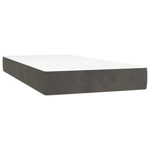 Κρεβάτι Boxspring με Στρώμα & LED Σκ.Γκρι 120x190εκ. Βελούδινο
