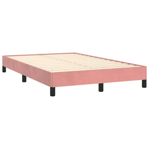 Κρεβάτι Boxspring με Στρώμα & LED Ροζ 120x190 εκ. Βελούδινο
