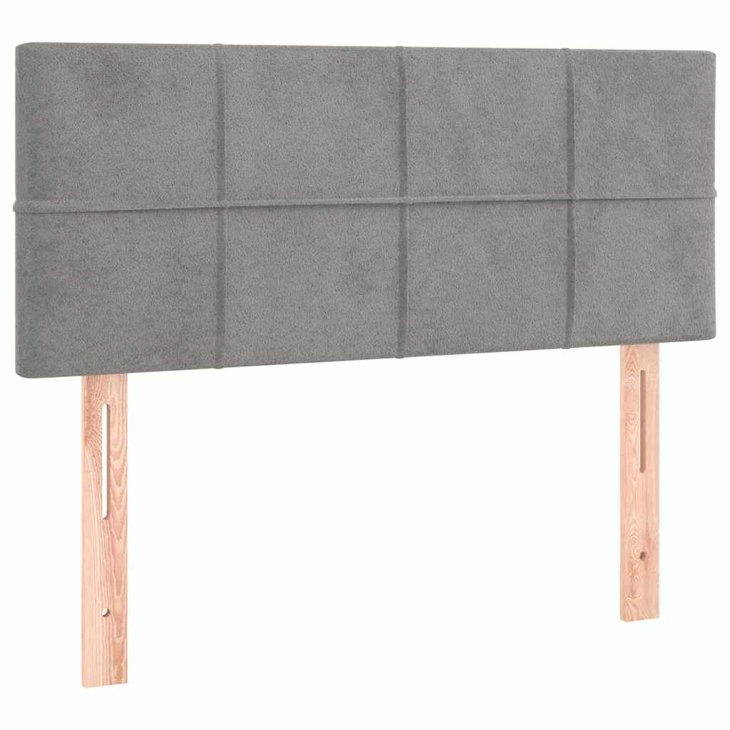 Κρεβάτι Boxspring με Στρώμα & LED Αν.Γκρι 120x190εκ. Βελούδινο