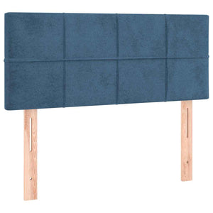 Κρεβάτι Boxspring με Στρώμα & LED Σκ. Μπλε 120x190εκ. Βελούδινο