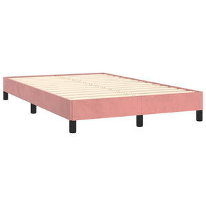Κρεβάτι Boxspring με Στρώμα & LED Ροζ 120x190 εκ. Βελούδινο