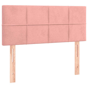 Κρεβάτι Boxspring με Στρώμα & LED Ροζ 120x190 εκ. Βελούδινο