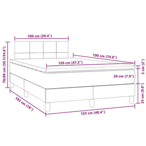 Κρεβάτι Boxspring με Στρώμα & LED Ροζ 120x190 εκ. Βελούδινο