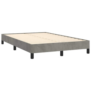 Κρεβάτι Boxspring με Στρώμα & LED Αν.Γκρι 120x190εκ. Βελούδινο