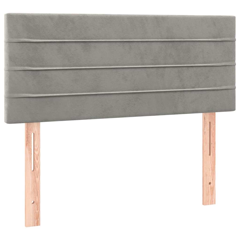 Κρεβάτι Boxspring με Στρώμα & LED Αν.Γκρι 120x190εκ. Βελούδινο