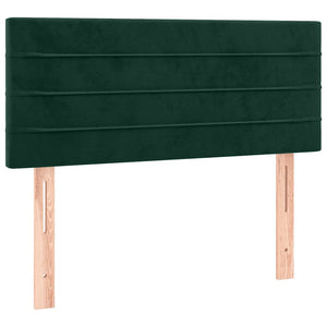 Κρεβάτι Boxspring με Στρώμα & LED Σκ. Πράσινο 120x190εκ Βελούδο