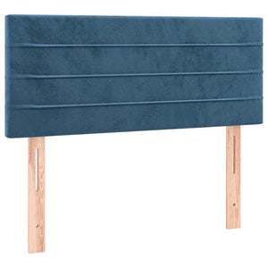 Κρεβάτι Boxspring με Στρώμα & LED Σκ. Μπλε 120x190εκ. Βελούδινο