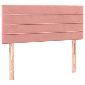Κρεβάτι Boxspring με Στρώμα & LED Ροζ 120x190 εκ. Βελούδινο