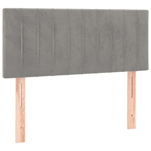 Κρεβάτι Boxspring με Στρώμα & LED Αν.Γκρι 120x190εκ. Βελούδινο