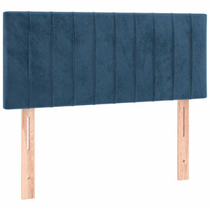Κρεβάτι Boxspring με Στρώμα & LED Σκ. Μπλε 120x190εκ. Βελούδινο