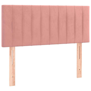 Κρεβάτι Boxspring με Στρώμα & LED Ροζ 120x190 εκ. Βελούδινο