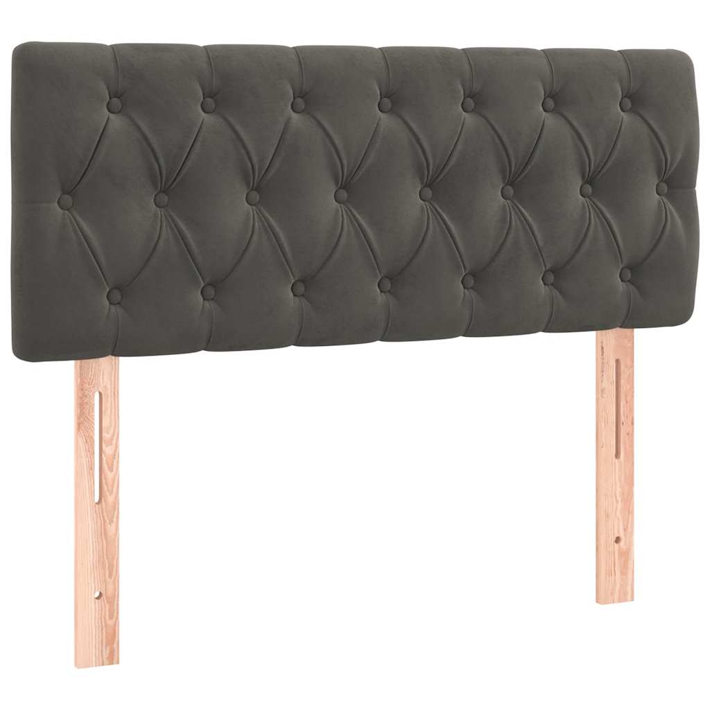 Κρεβάτι Boxspring με Στρώμα & LED Σκ.Γκρι 120x190εκ. Βελούδινο