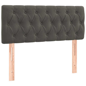 Κρεβάτι Boxspring με Στρώμα & LED Σκ.Γκρι 120x190εκ. Βελούδινο