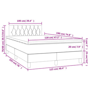 Κρεβάτι Boxspring με Στρώμα & LED Ροζ 120x190 εκ. Βελούδινο