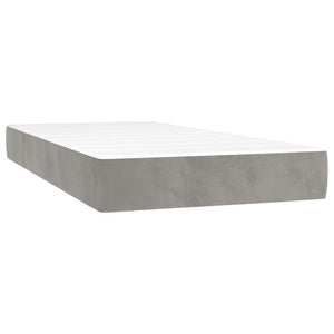 Κρεβάτι Boxspring με Στρώμα & LED Αν.Γκρι 120x190εκ. Βελούδινο