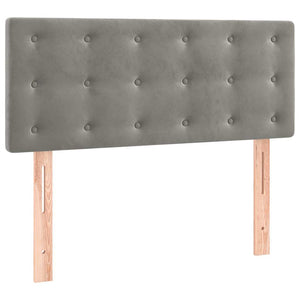 Κρεβάτι Boxspring με Στρώμα & LED Αν.Γκρι 120x190εκ. Βελούδινο