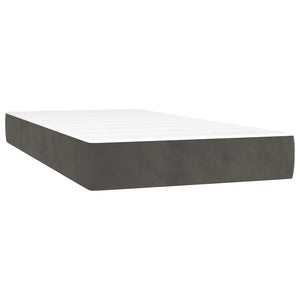 Κρεβάτι Boxspring με Στρώμα & LED Σκ.Γκρι 120x190εκ. Βελούδινο