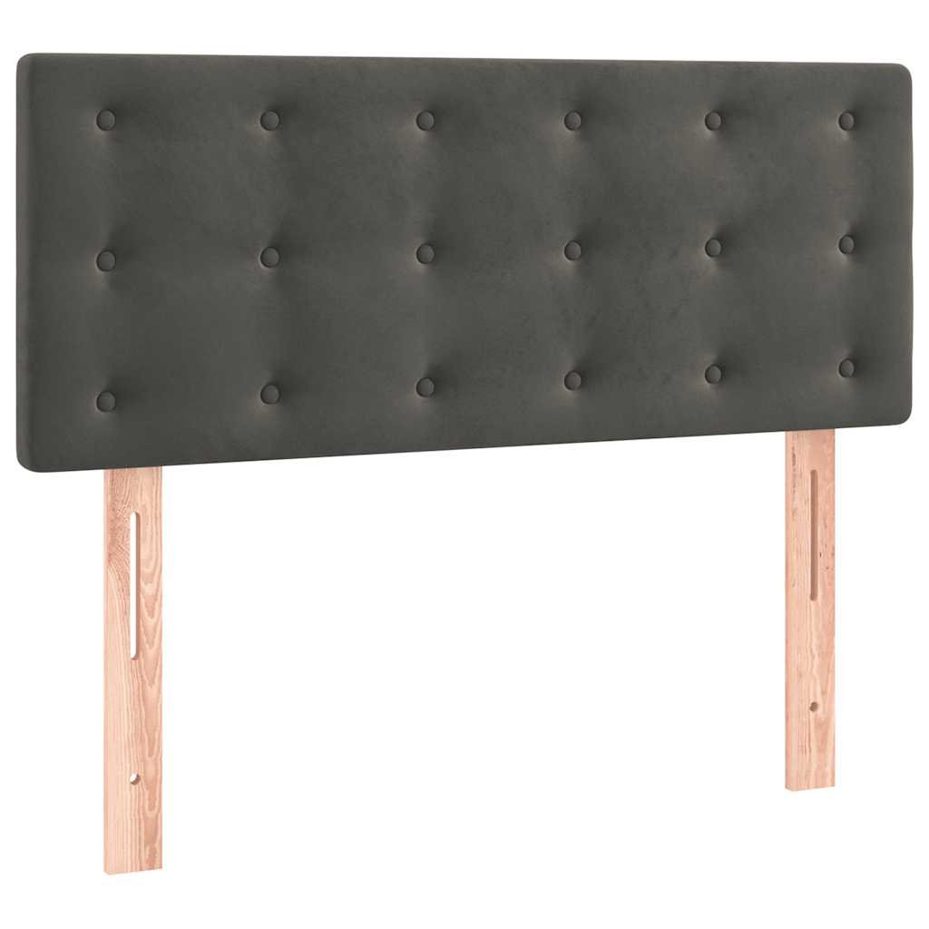 Κρεβάτι Boxspring με Στρώμα & LED Σκ.Γκρι 120x190εκ. Βελούδινο