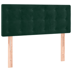 Κρεβάτι Boxspring με Στρώμα & LED Σκ. Πράσινο 120x190εκ Βελούδο
