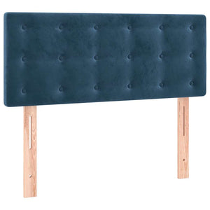Κρεβάτι Boxspring με Στρώμα & LED Σκ. Μπλε 120x190εκ. Βελούδινο