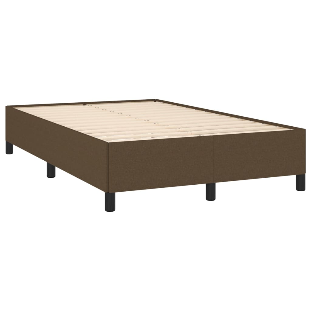 Κρεβάτι Boxspring με Στρώμα & LED Σκ.Καφέ 120x190εκ. Υφασμάτινο