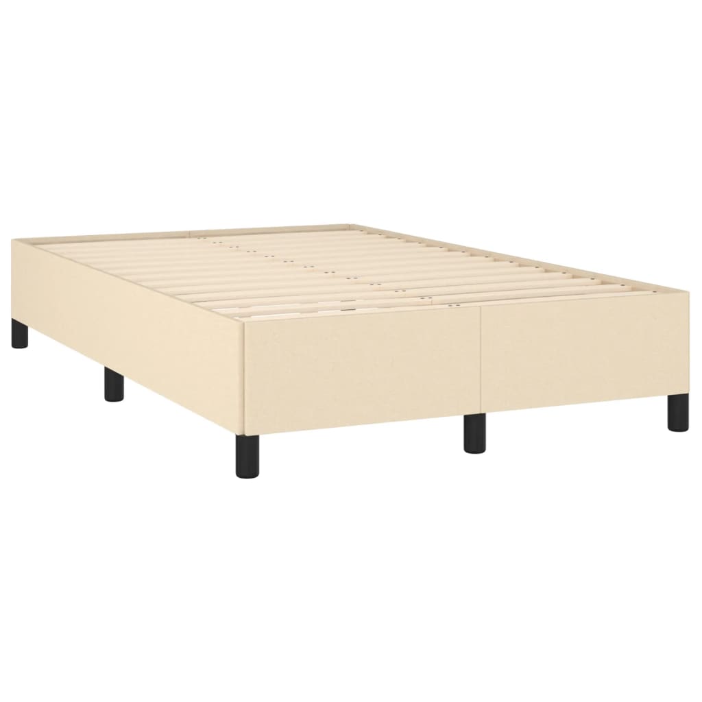 Κρεβάτι Boxspring με Στρώμα & LED Κρεμ 120x190 εκ. Υφασμάτινο