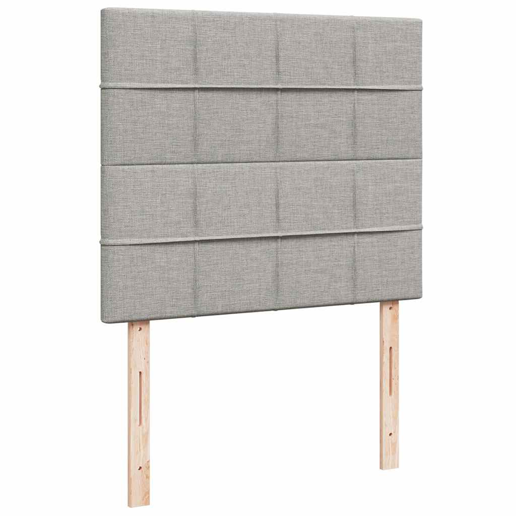 Κρεβάτι Boxspring με Στρώμα & LED Αν.Γκρι 120x190εκ. Υφασμάτινο