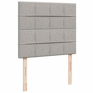Κρεβάτι Boxspring με Στρώμα & LED Αν.Γκρι 120x190εκ. Υφασμάτινο