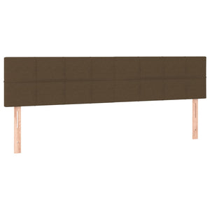 Κρεβάτι Boxspring με Στρώμα & LED Σκ.Καφέ 120x190εκ. Υφασμάτινο