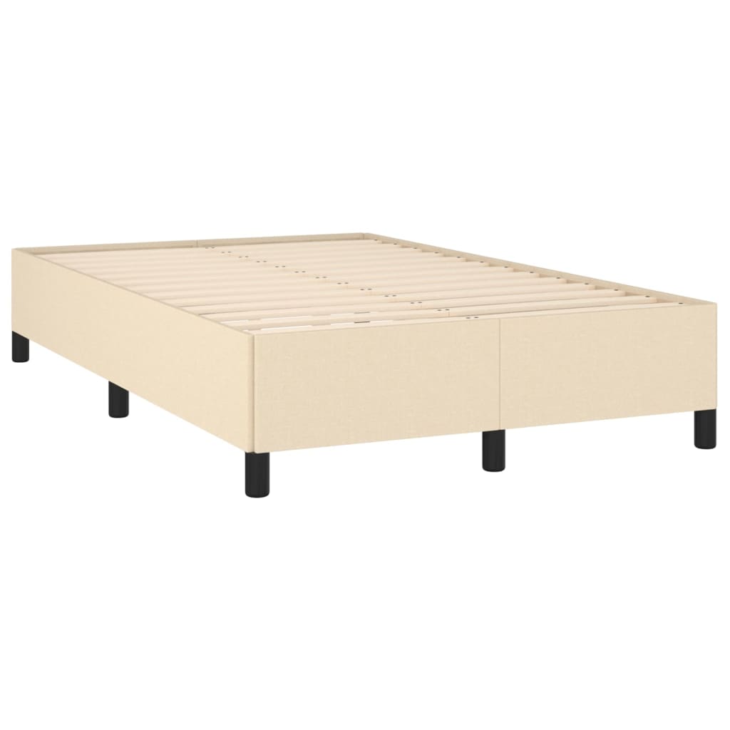Κρεβάτι Boxspring με Στρώμα & LED Κρεμ 120x190 εκ. Υφασμάτινο