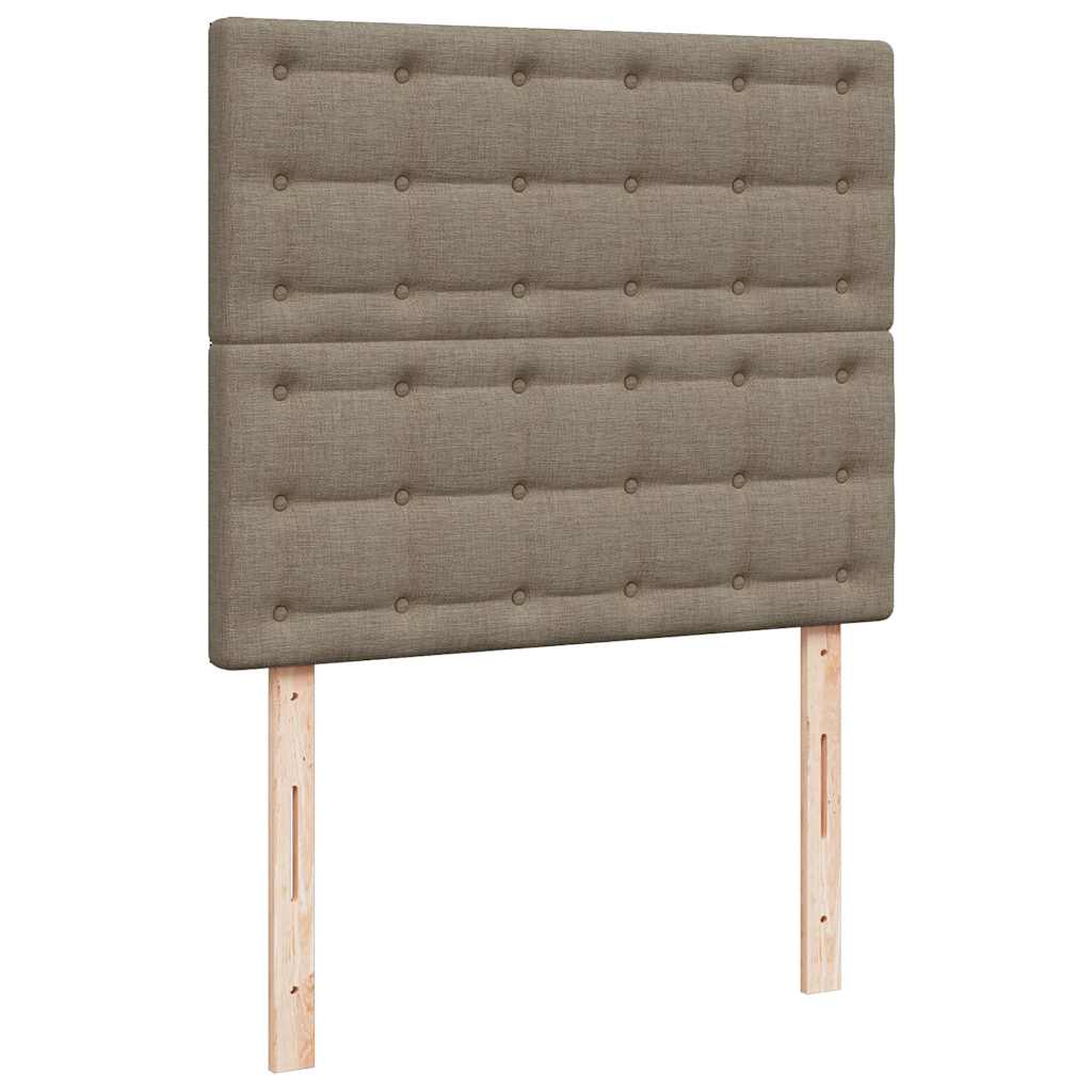 Κρεβάτι Boxspring με Στρώμα & LED Taupe 120x190 εκ. Υφασμάτινο