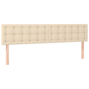 Κρεβάτι Boxspring με Στρώμα & LED Κρεμ 120x190 εκ. Υφασμάτινο