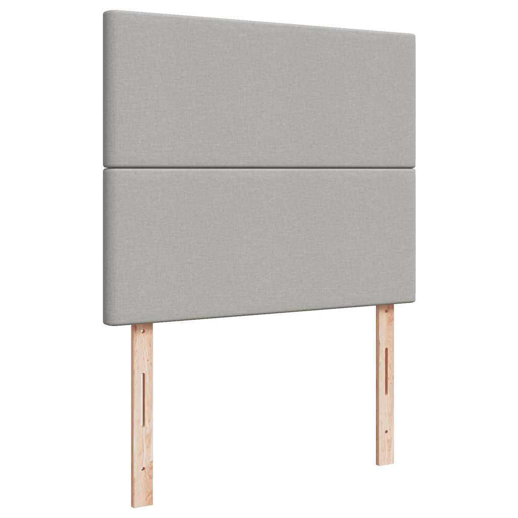 Κρεβάτι Boxspring με Στρώμα & LED Αν.Γκρι 120x190εκ. Υφασμάτινο