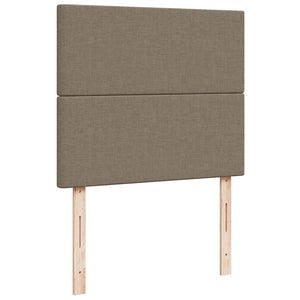 Κρεβάτι Boxspring με Στρώμα & LED Taupe 120x190 εκ. Υφασμάτινο