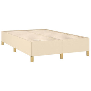 Κρεβάτι Boxspring με Στρώμα & LED Κρεμ 120x190 εκ. Υφασμάτινο