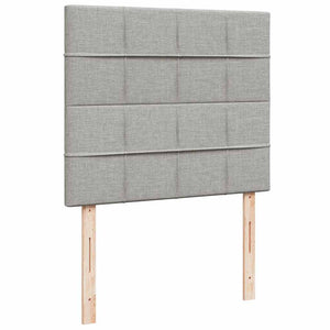 Κρεβάτι Boxspring με Στρώμα & LED Αν.Γκρι 120x190εκ. Υφασμάτινο