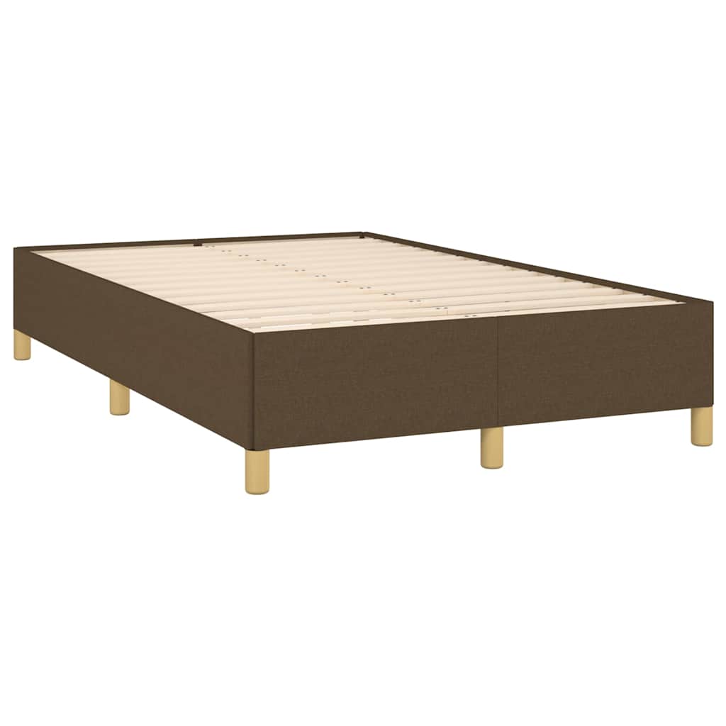Κρεβάτι Boxspring με Στρώμα & LED Σκ.Καφέ 120x190εκ. Υφασμάτινο