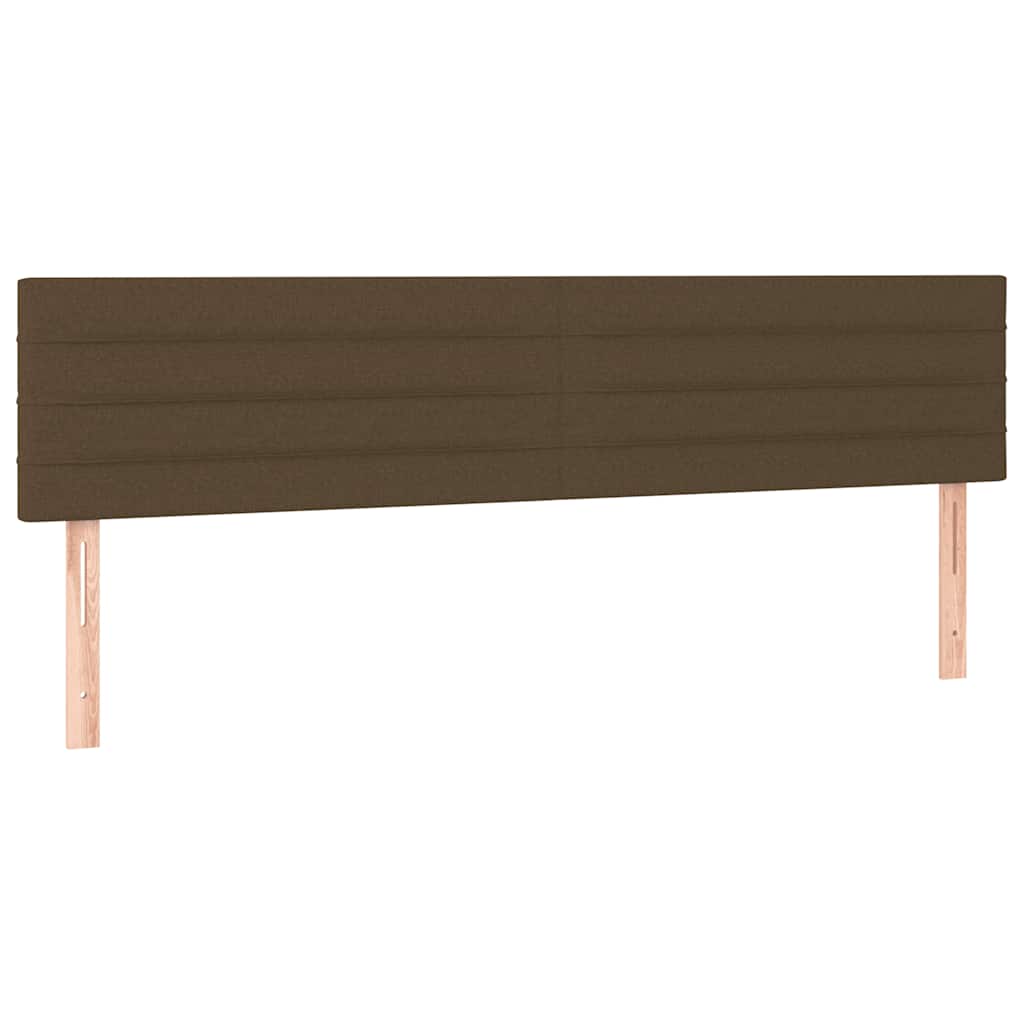 Κρεβάτι Boxspring με Στρώμα & LED Σκ.Καφέ 120x190εκ. Υφασμάτινο
