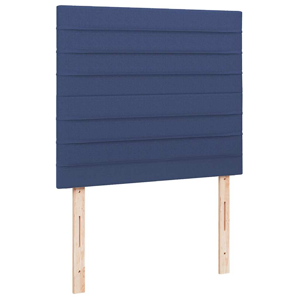 Κρεβάτι Boxspring με Στρώμα & LED Μπλε 120x190εκ. Υφασμάτινο - Pakobazaar